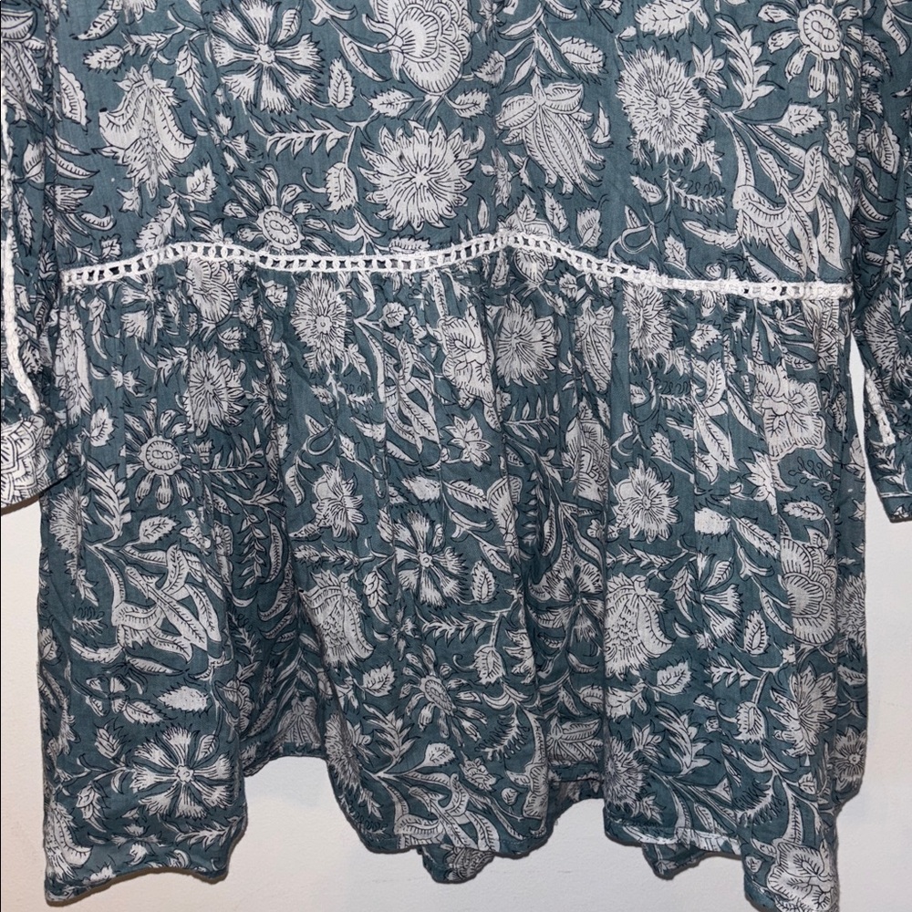 Women’s Blue Floral Tunic Swim Coverup - Picture 4 of 7